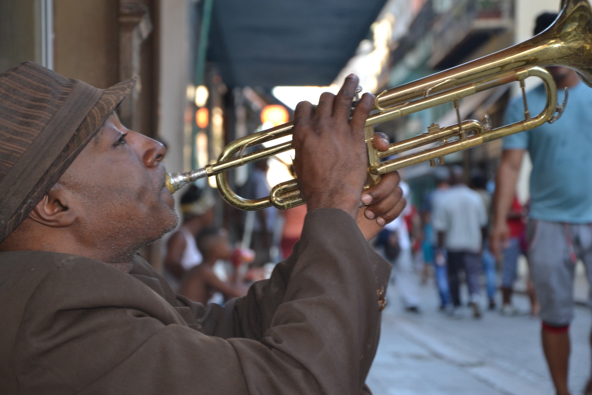 Street musician performing in Cuba