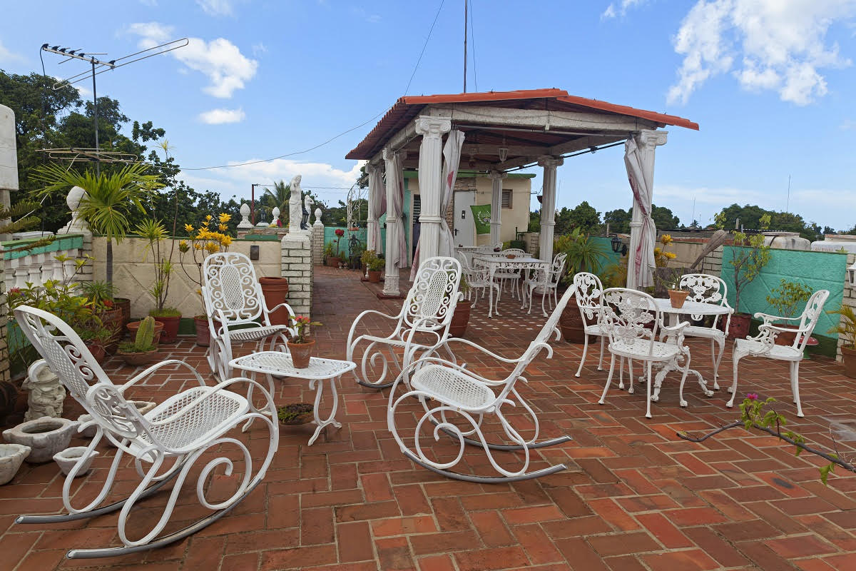 Rooftop terrace at a casa particular in Trinidad